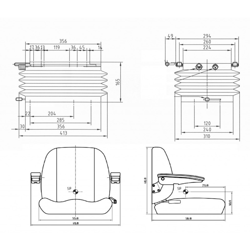 UnitedSeats Tractor Seat LGV90/C6 TT